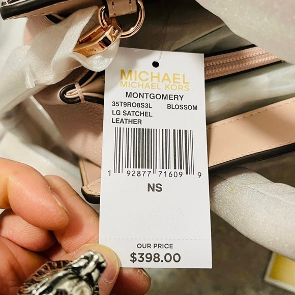 NWT Michael Kors Montgomery Large Pebbled Leather Satchel In Blossom Color - Picture 5 of 12